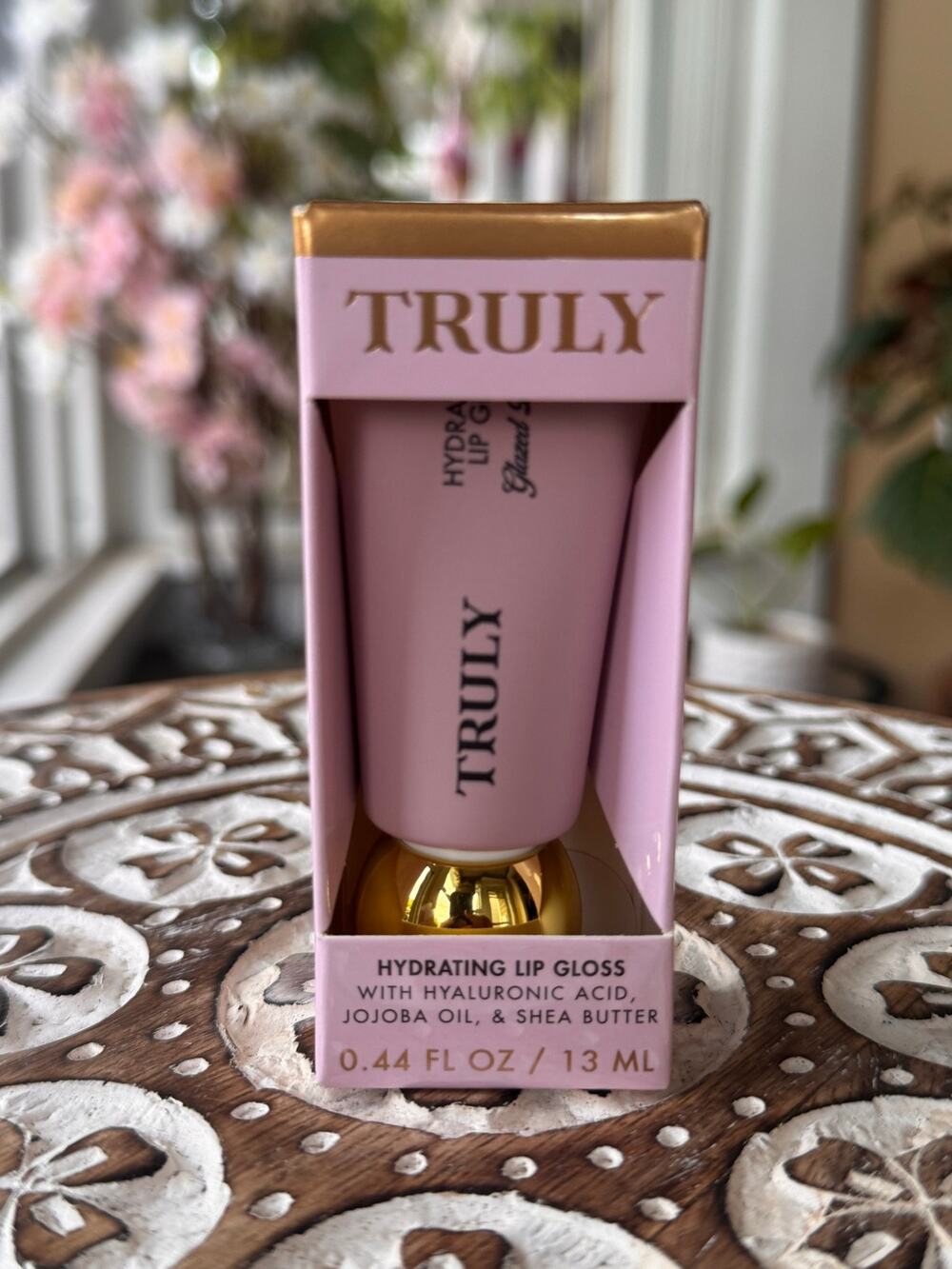 Truly Glazed Donut Hydrating Lip Gloss Mauve Pink Semi-Sheer 13 mL New in Box